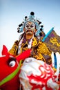 XiÃ¢â¬ËÃ¢â¬â¢an, China-Feb 13, a folk artist performing Shehuo,Shehuo is a nonmaterial cultural heritage to celebrate the New Year